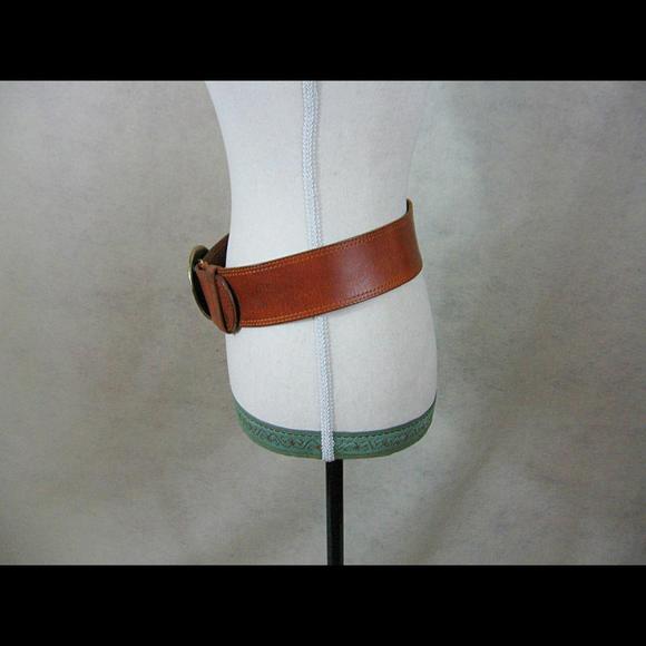 Boho Belt Big Buckle Medallion Wide Leather Belt Bohemian Hippie Vintage Belt - Picture 6 of 9